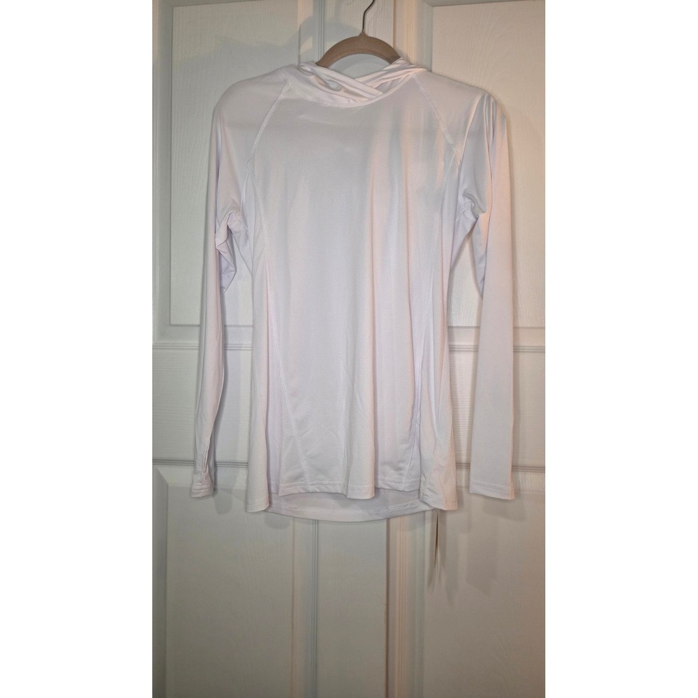 LUYAA Womens White Long Sleeve Sun Protection Hoodie Athletic Shirt Size S NWT